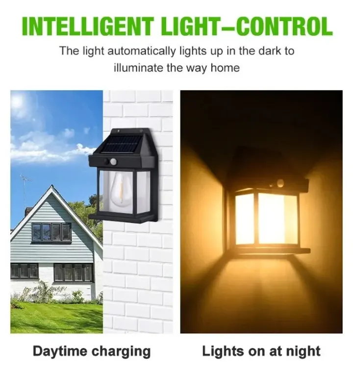 Applique Murale Solaire Extérieure 1200mAh - Capteur de Mouvement, LED Sécurité, Étanche, Éclairage Jardin, Terrasse, Façade