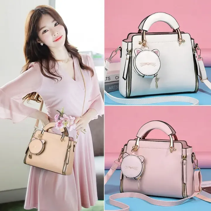 Sac à main femme élégant avec porte-monnaie chat – Design tendance, multi-couleurs, bandoulière réglable