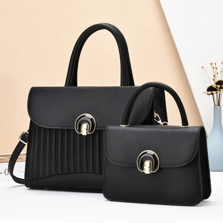 Ensemble 2 pièces sacs à main femme luxe – Élégants, avec bandoulière réglable et fermeture métallique