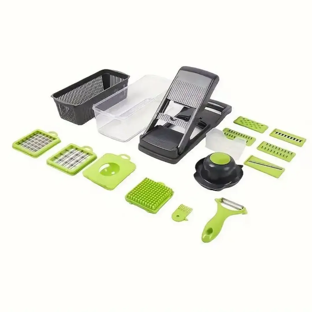 Coupe-légumes multifonction 14 en 1 – Mandoline professionnelle pour légumes et oignons