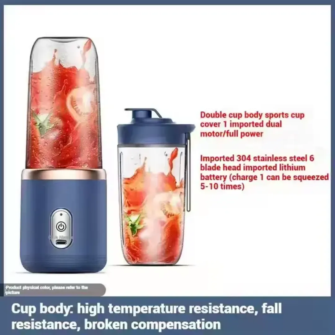 Mini Blender Rechargeable – Mixeur de Fruits Portable avec USB, Presse-Agrumes Intégré