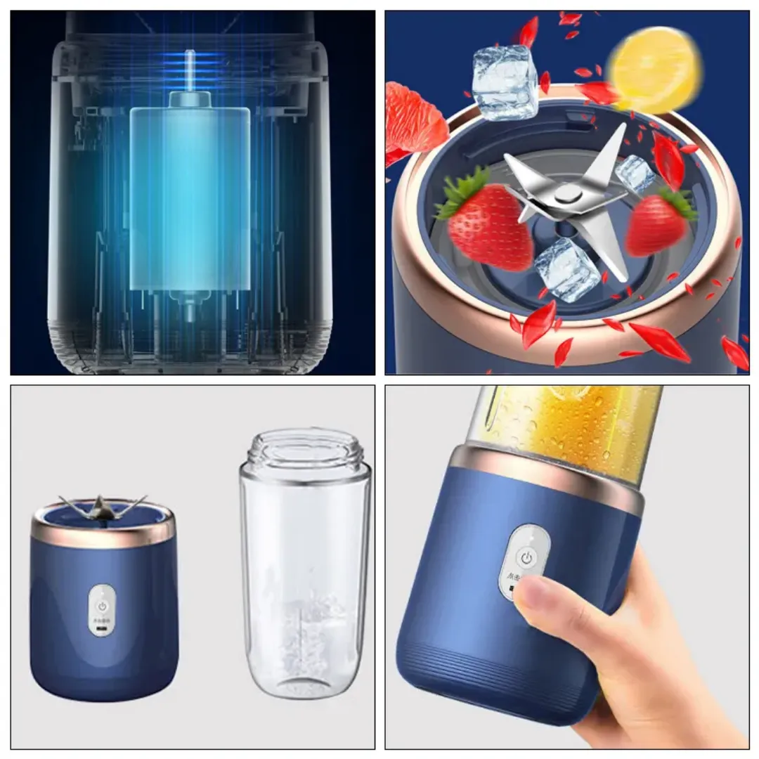 Mini Blender Rechargeable – Mixeur de Fruits Portable avec USB, Presse-Agrumes Intégré