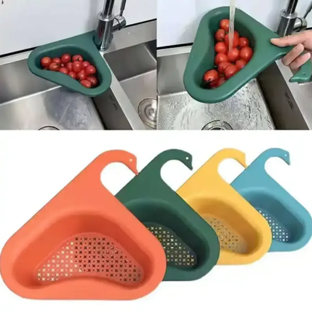 Passoire de Coin pour Évier – Panier de Vidange Pratique avec Crochet pour Déchets Alimentaires