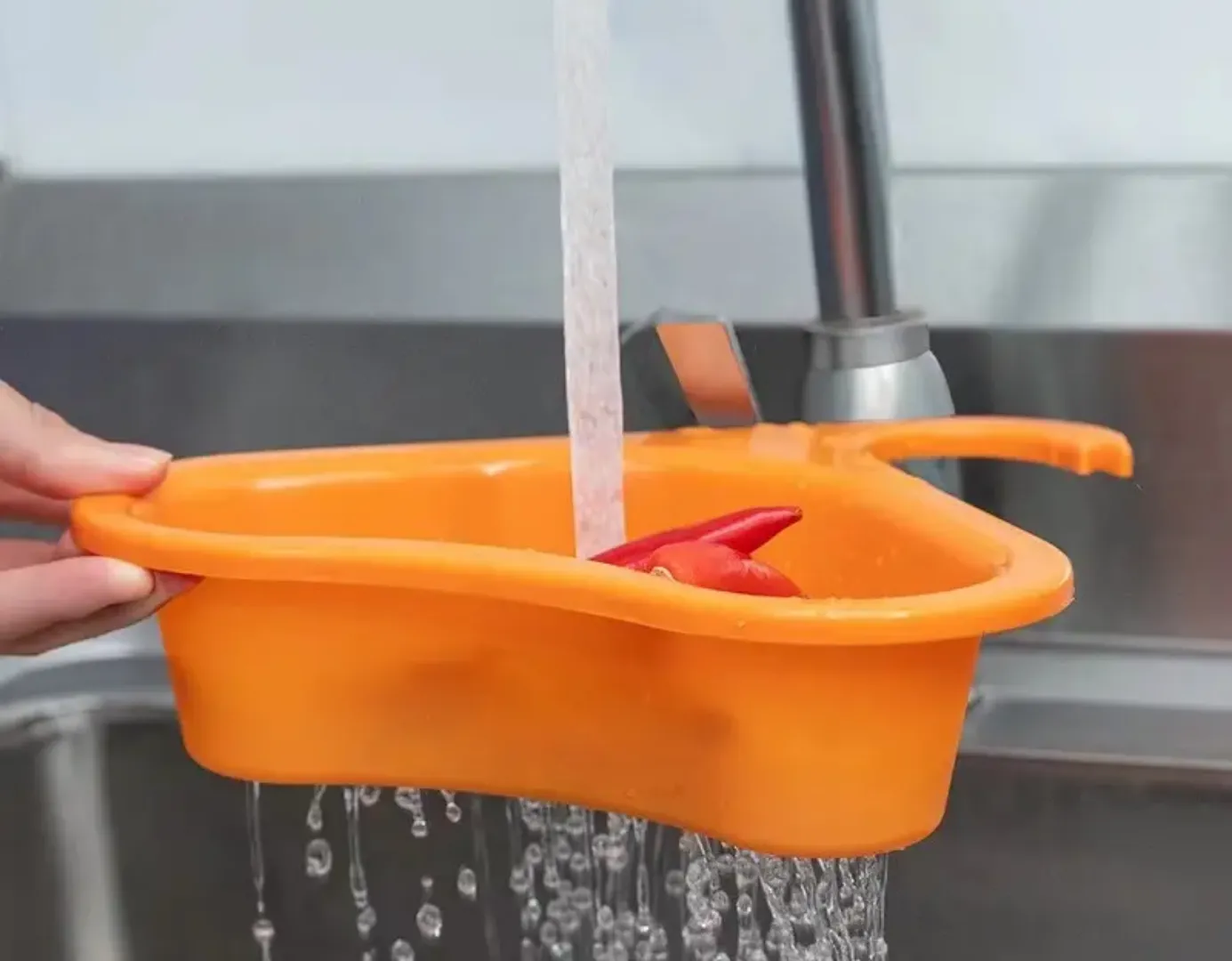 Passoire de Coin pour Évier – Panier de Vidange Pratique avec Crochet pour Déchets Alimentaires