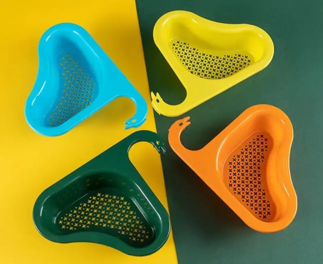 Passoire de Coin pour Évier – Panier de Vidange Pratique avec Crochet pour Déchets Alimentaires