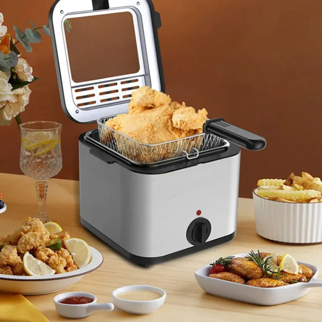 Friteuse Électrique de Table – Grande Capacité, Inox, Idéale pour Poulet, Frites, Snacks