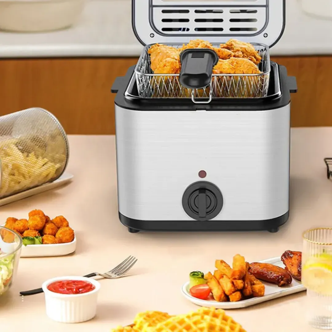 Friteuse Électrique de Table – Grande Capacité, Inox, Idéale pour Poulet, Frites, Snacks