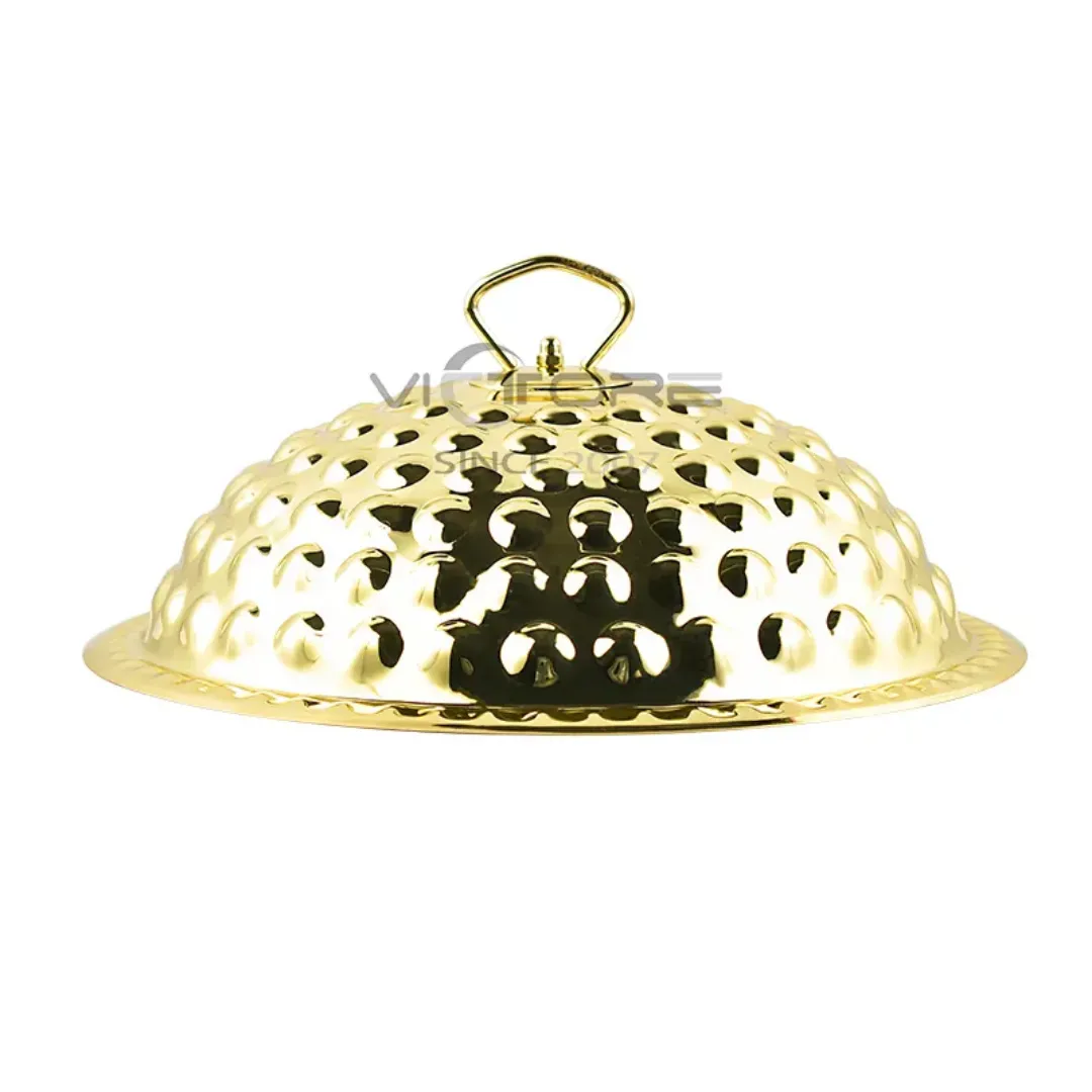 Chauffe-Plat Doré de Luxe de 3.5 a 8L en Acier Inoxydable – Réchaud Buffet Hôtel avec Couvercle Suspendu