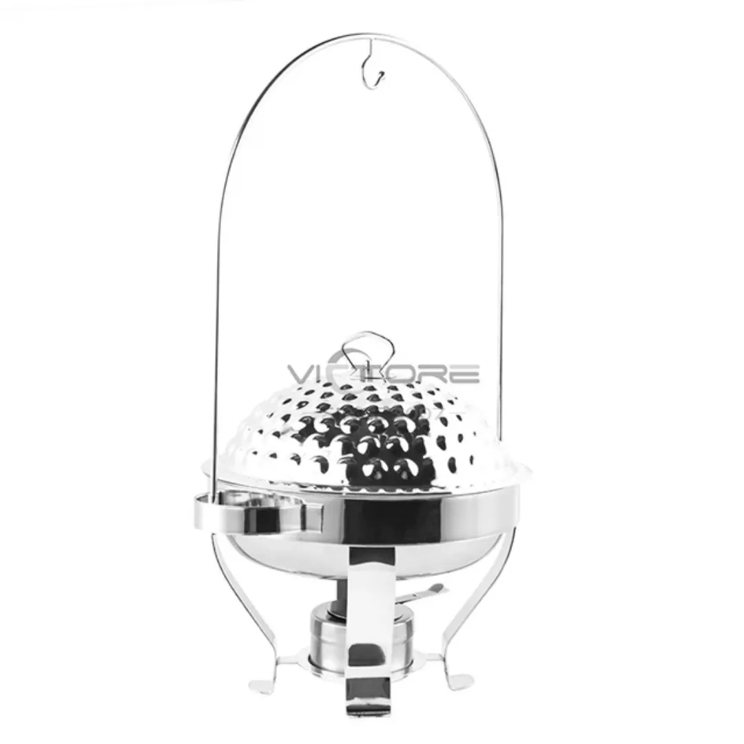Chauffe-Plat Doré de Luxe de 3.5 a 8L en Acier Inoxydable – Réchaud Buffet Hôtel avec Couvercle Suspendu