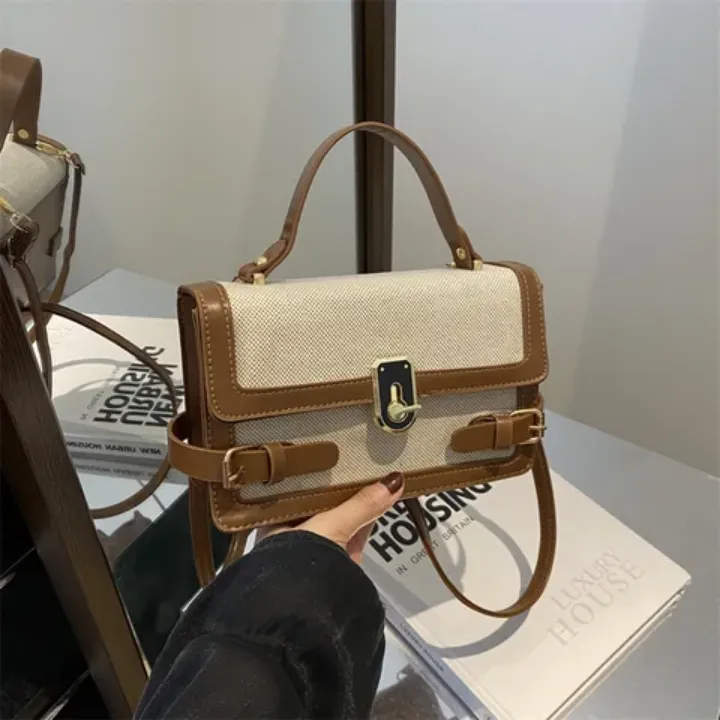 Sac à Main Femme Classique en Cuir PU Bicolore – Élégant et Tendance