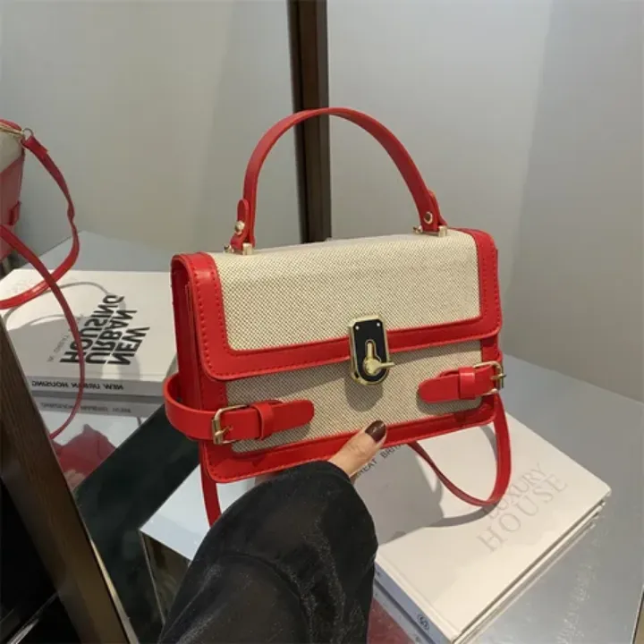 Sac à Main Femme Classique en Cuir PU Bicolore – Élégant et Tendance