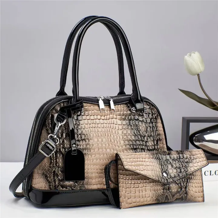 Ensemble de 3 Sacs à Main Femme Style Croco – Élégance et Polyvalence