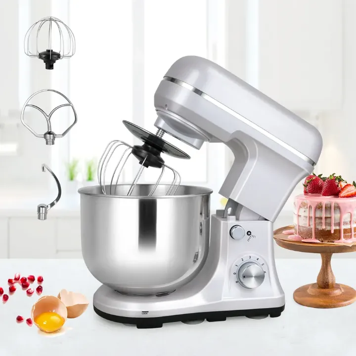 Robot Pâtissier Multifonction 1000W – Mélangeur sur Socle 5L avec Pesée Intégrée, 6 Vitesses, Tête Inclinable et Accessoires de Pâtisserie