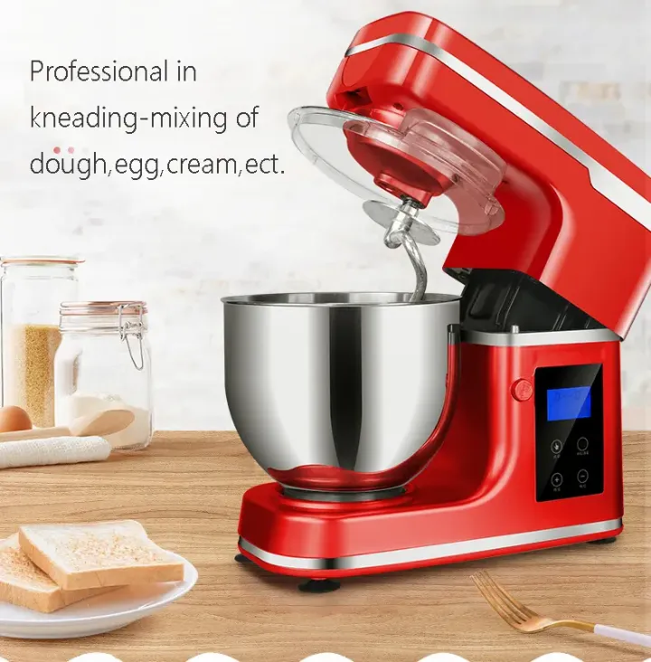 Robot Pâtissier Multifonction 1000W – Mélangeur sur Socle 5L avec Pesée Intégrée, 6 Vitesses, Tête Inclinable et Accessoires de Pâtisserie