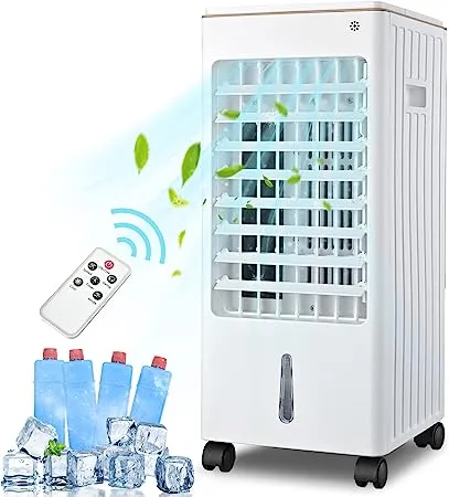 Climatiseur Refroidisseur d’Air Évaporatif Mobile 3 Vitesses avec Télécommande – Idéal pour Maison, Bureau, Garage, Hôtel – Réservoir jusqu’à 160L
