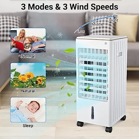 Climatiseur Refroidisseur d’Air Évaporatif Mobile 3 Vitesses avec Télécommande – Idéal pour Maison, Bureau, Garage, Hôtel – Réservoir jusqu’à 160L