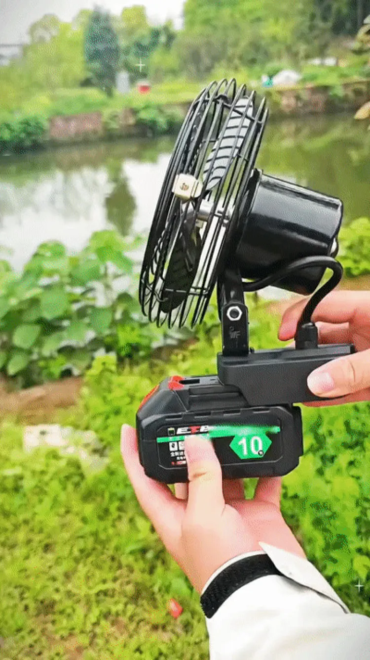 Ventilateur de sol rechargeable 8" – Autonomie 4 à 5h, économique et portable