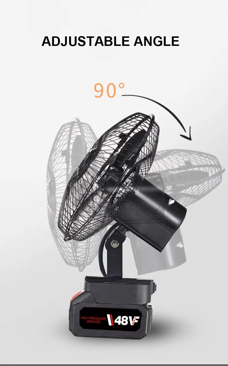 Ventilateur de sol rechargeable 8" – Autonomie 4 à 5h, économique et portable