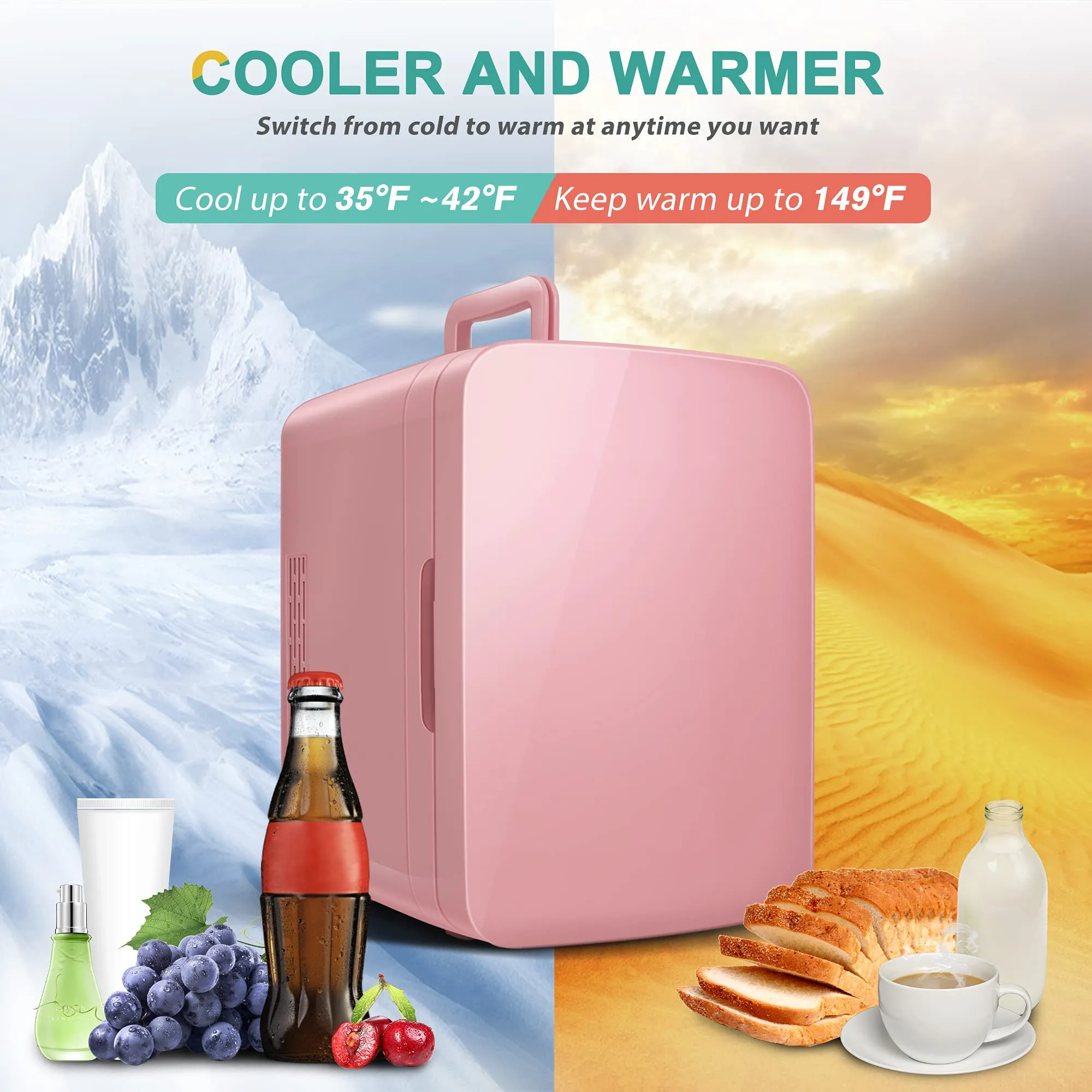 Mini réfrigérateur portable 6L – Refroidissement thermoélectrique 12V/220V, idéal pour cosmétiques, bureau et voiture