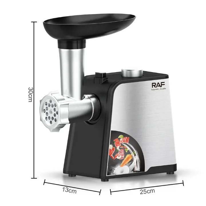 Hachoir à Viande Électrique RAF R.3392 – 2000W, Lames Inox, Accessoires Kebbés & Saucisses