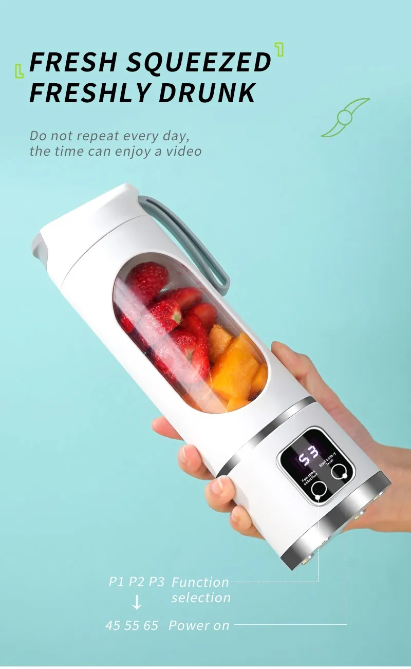 Mixeur Portable Électrique Rechargeable – Blender Smoothie Multifonction pour Jus, Fruits, Légumes et Glaces