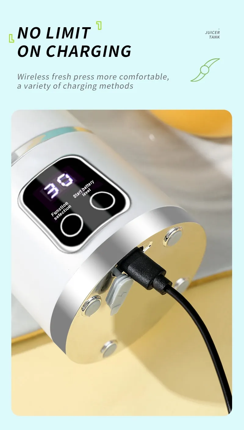 Mixeur Portable Électrique Rechargeable – Blender Smoothie Multifonction pour Jus, Fruits, Légumes et Glaces