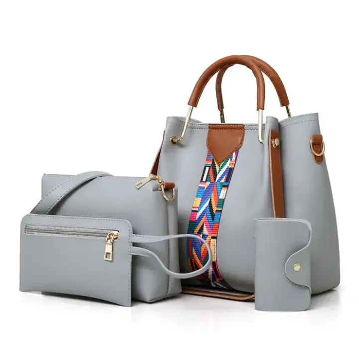 Ensemble de Sacs 4 pièces Femme – Sac à Main Élégant avec Bandoulière, Pochette et Porte-Monnaie