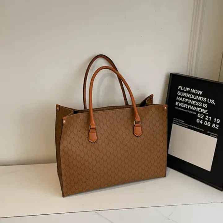 Grand Sac Fourre-Tout Femme Style Coréen – Sac à Main Élégant avec Bandoulière, Polyvalent et Spacieux