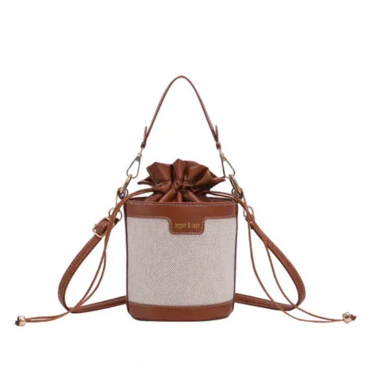 Sac Seau à Cordon Femme – Style Vintage, Bandoulière Réglable, Petit Format Chic