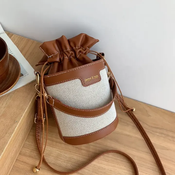 Sac Seau à Cordon Femme – Style Vintage, Bandoulière Réglable, Petit Format Chic