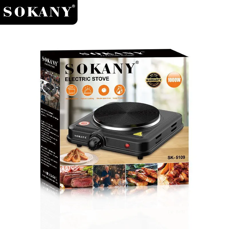 Plaque Chauffante Électrique SOKANY – 1000W Polyvalente avec Chaleur Uniforme