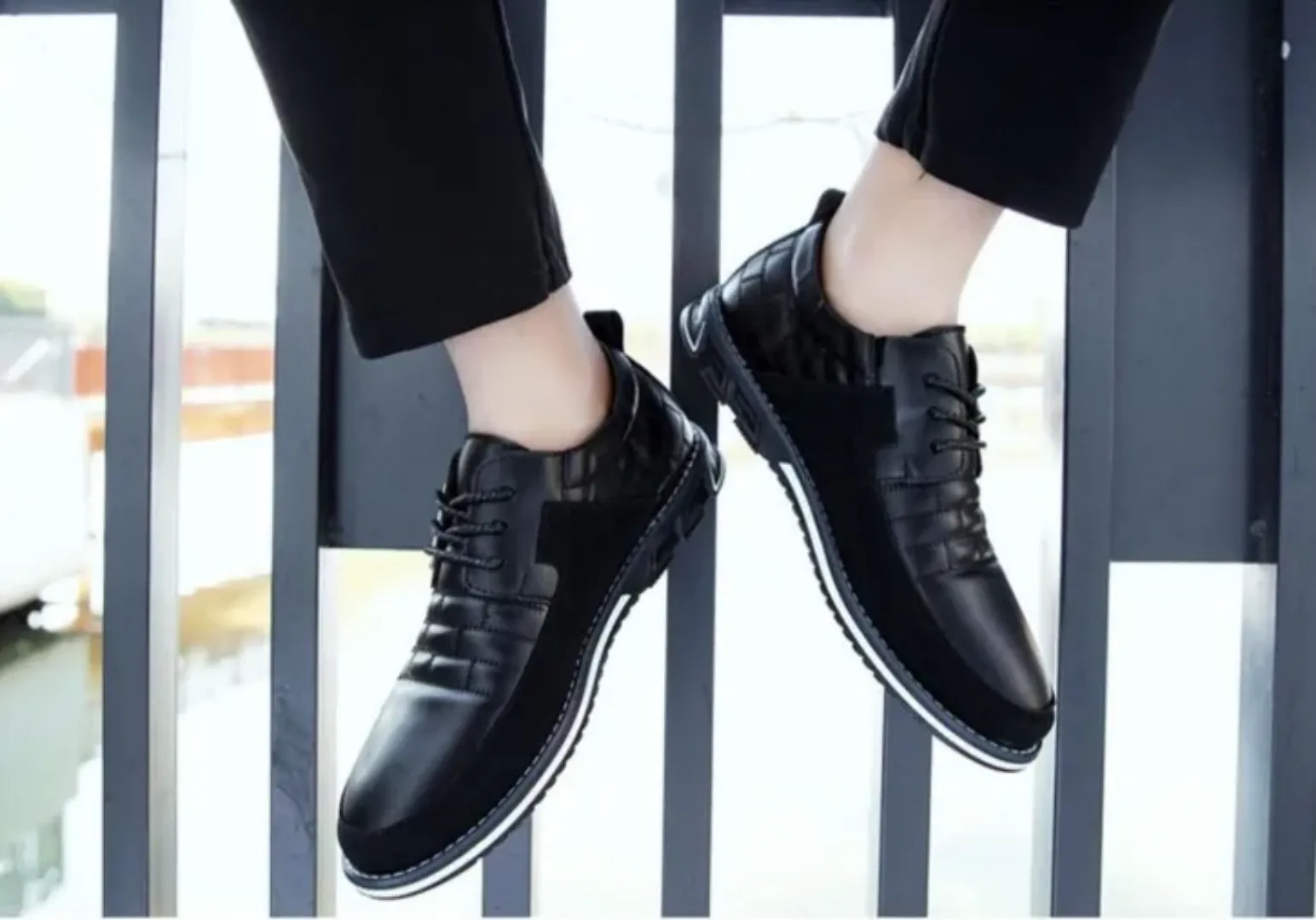 Chaussures en cuir homme grande taille – Semelle souple antidérapante, imperméables et respirantes