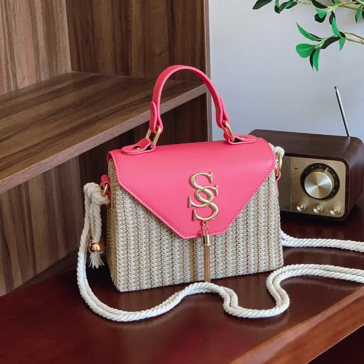 Sac Bandoulière Femme Style Bohème Tissé – Léger et Élégant avec Fermeture Contraste