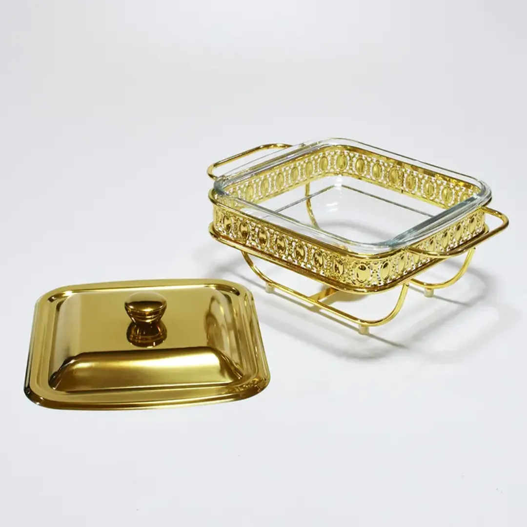 Chafing Dish Carré Argenté Armain 1.8L - Chauffe-Plat Compact