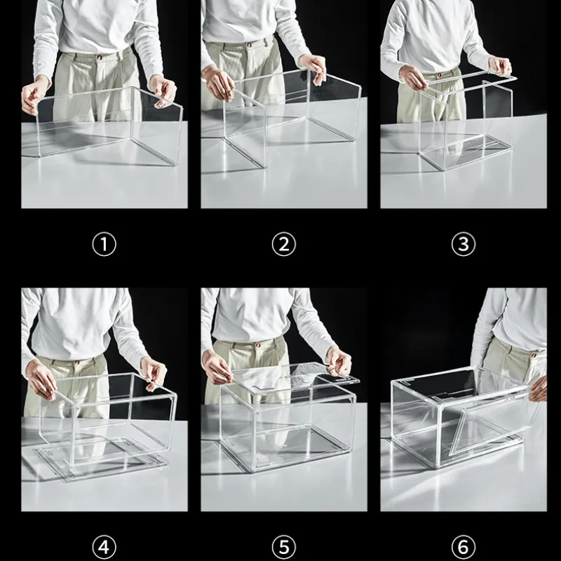 Boîte de Rangement Polyvalente Empilable en Acrylique Transparent – Chaussures, Sacs à Main, Casques