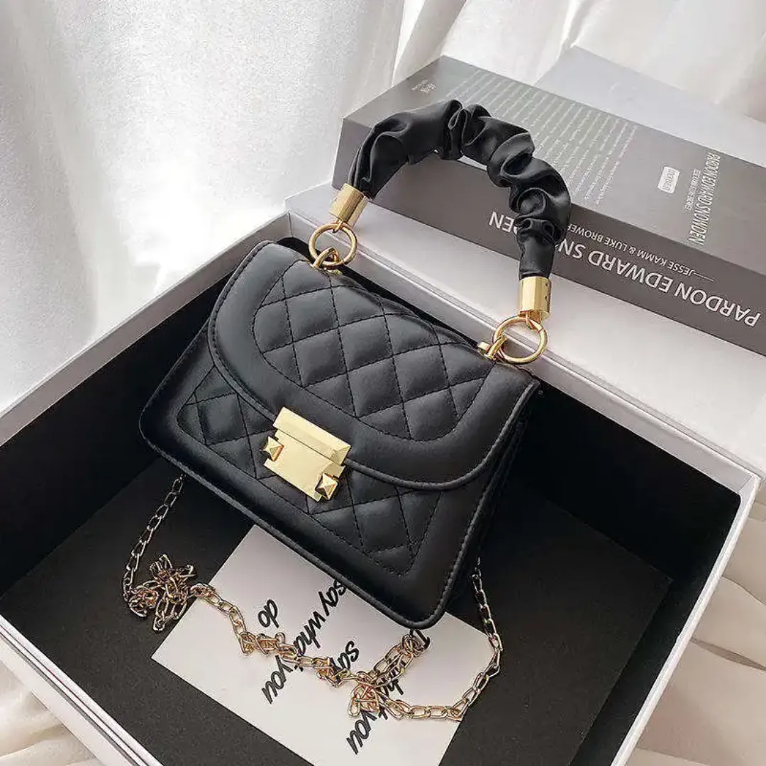 Sac à Main Femme Style Coréen – Effet Matelassé avec Poignée Torsadée et Bandoulière
