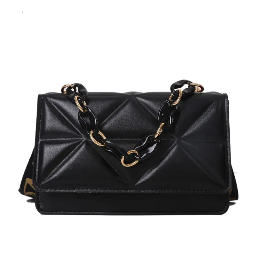 Sac à main en cuir PU de haute qualité pour femmes – design carré avec chaîne élégante, format mini tendance