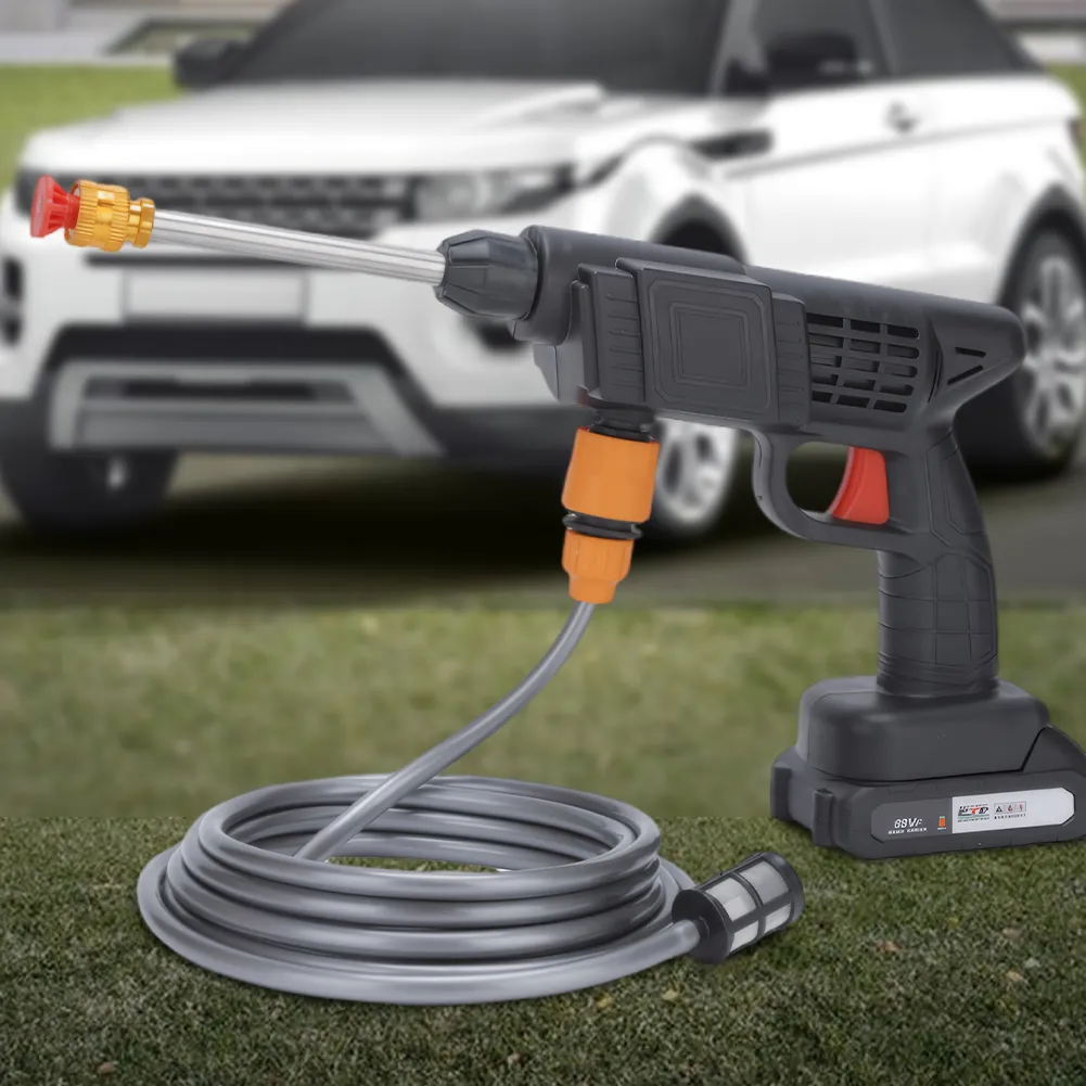 Pistolet de Lavage Haute Pression Sans Fil – 300W, Batterie Lithium, Jusqu'à 30 Bars pour Voiture, Moto, Sol, Vitrines