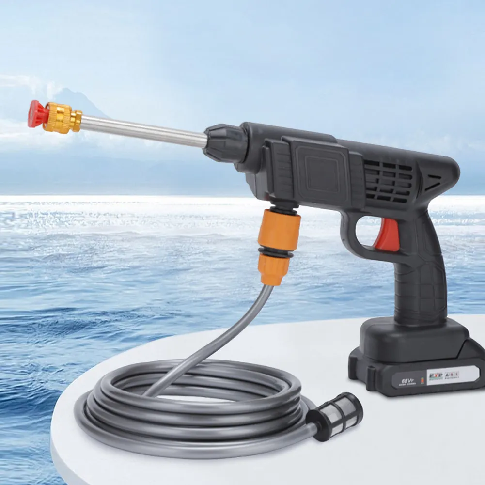 Pistolet de Lavage Haute Pression Sans Fil – 300W, Batterie Lithium, Jusqu'à 30 Bars pour Voiture, Moto, Sol, Vitrines