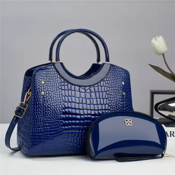 Ensemble 2 Sacs à Main Femme – Effet Croco Brillant, Élégance et Tendance