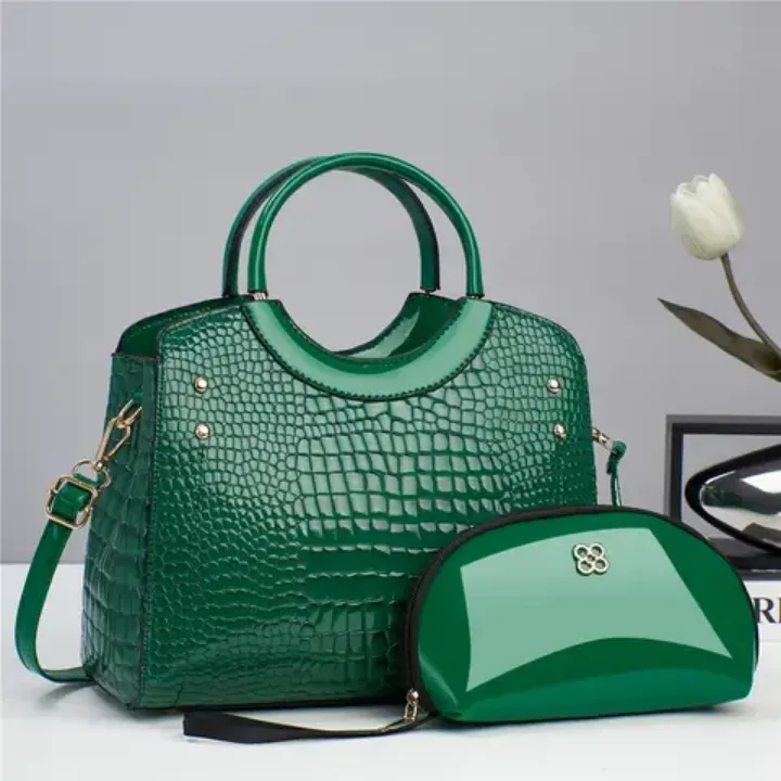 Ensemble 2 Sacs à Main Femme – Effet Croco Brillant, Élégance et Tendance