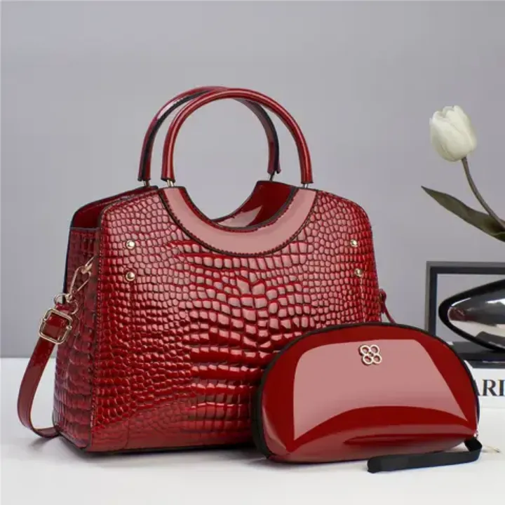 Ensemble 2 Sacs à Main Femme – Effet Croco Brillant, Élégance et Tendance