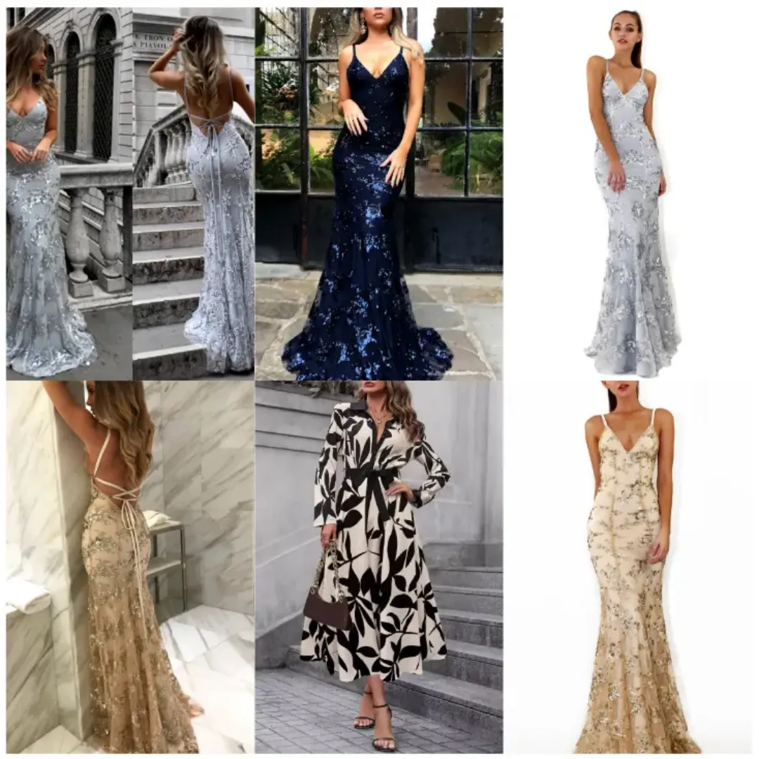 Lot de Robes Courtes Sexy Décolletées - Robes Dos Nu Tendance Été en Gros - Mode Femme Chic et Colorée