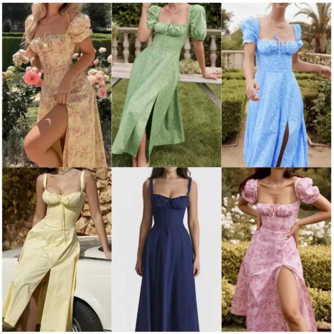 Lot de Robes Courtes Sexy Décolletées - Robes Dos Nu Tendance Été en Gros - Mode Femme Chic et Colorée