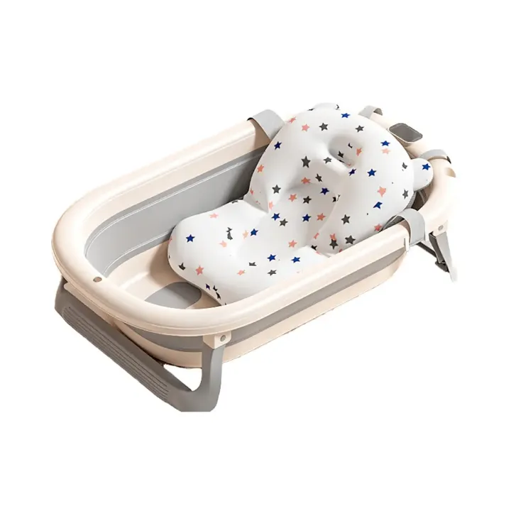 Baignoire Bébé Pliable avec Détection de Température et Coussin de Bain – Pour Nouveau-nés et Enfants