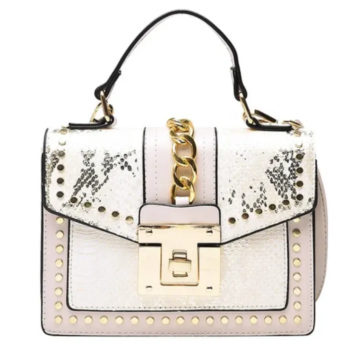 Sac à Main à Strass et Chaîne Dorée - Brillance et Élégance Assurées