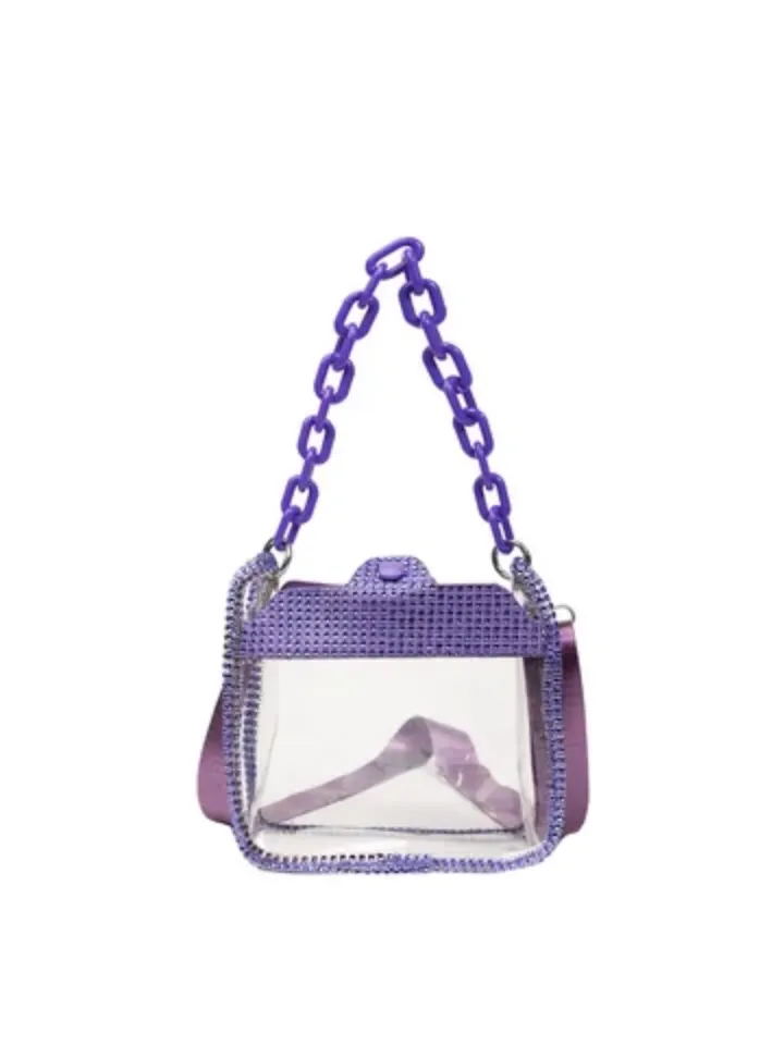 Sac Transparent à Chaîne et Strass - Tendance et Originalité