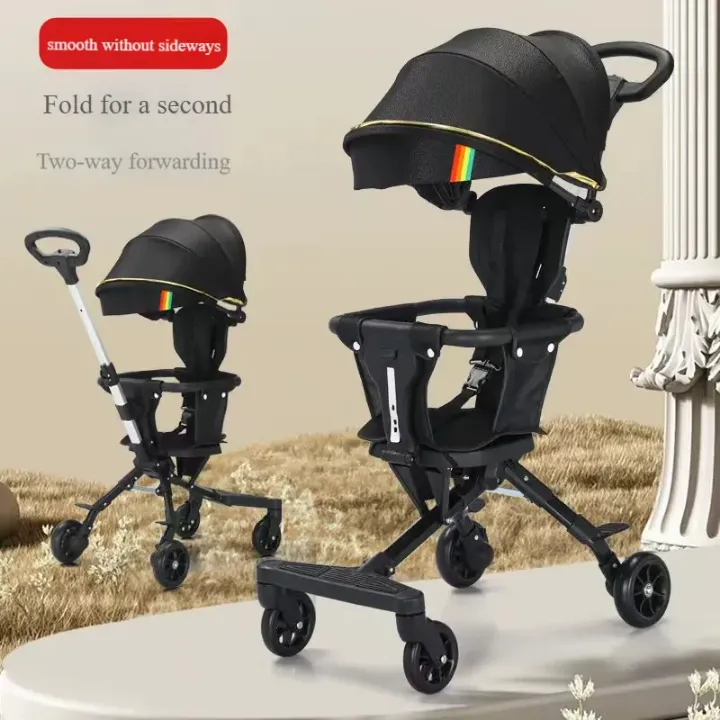 Poussette Bébé Double Siège Confort 2 en 1 - Pliable, Réglable, Léger et Sécurisé - Convient de 1 à 6 ans