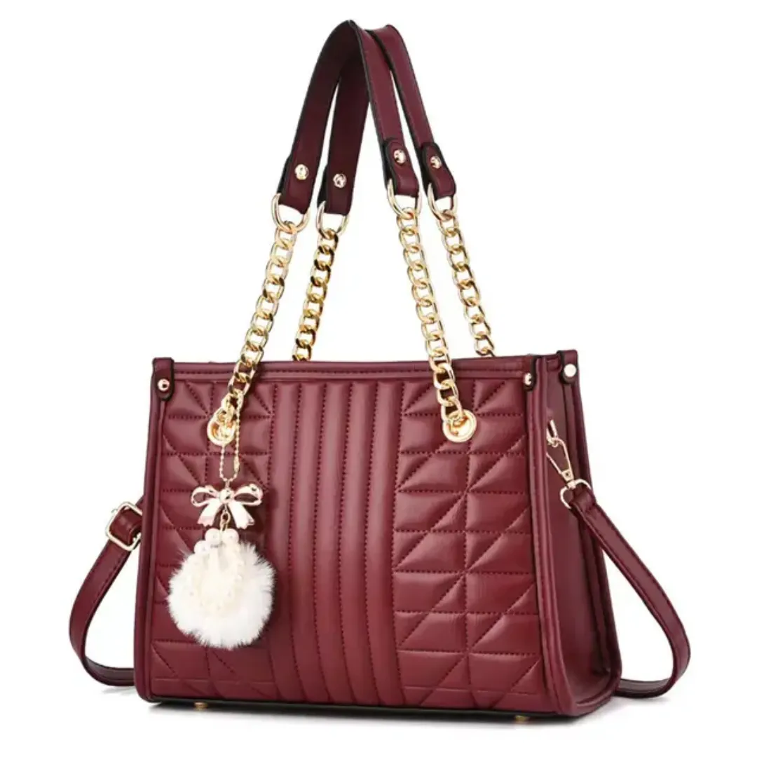 Sac de Travail Élégant pour Femme – Grand Fourre-Tout en Cuir PU avec Chaîne Dorée, Style Bureau & Quotidien