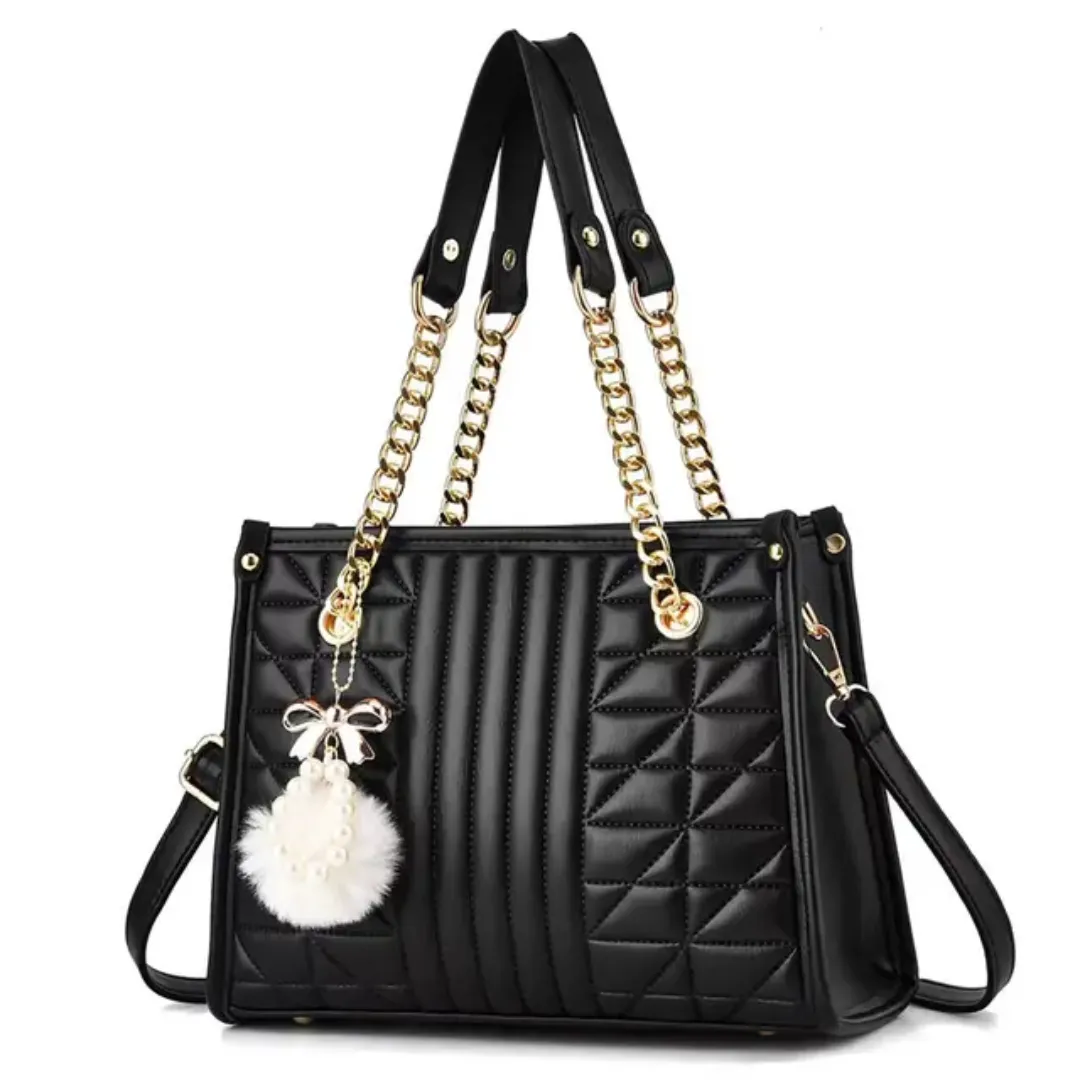 Sac de Travail Élégant pour Femme – Grand Fourre-Tout en Cuir PU avec Chaîne Dorée, Style Bureau & Quotidien